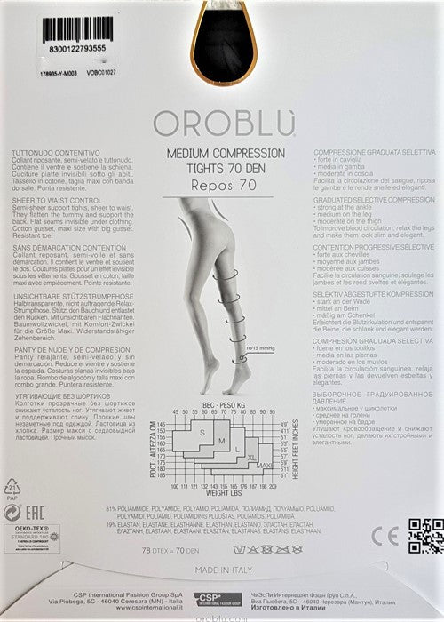 Collant a compressione graduata repos 70 vobc01027 suntouch