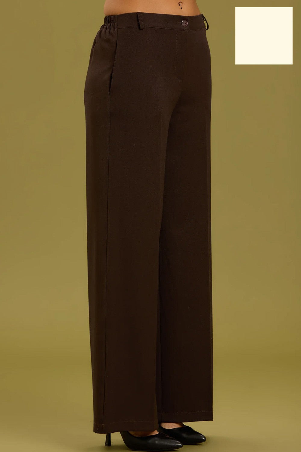 Take two - pantalone palazzo con elastico dt01166 burro