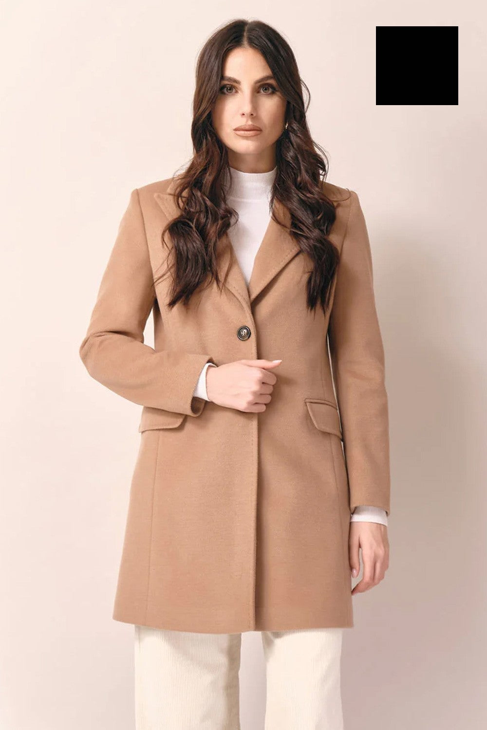 White wise - cappotto baronetto con punto amf ww19400 nero