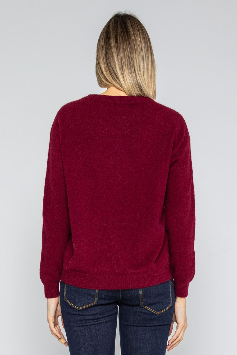 Lokita - pullover girocollo basic 1253 lok0912 burgundy