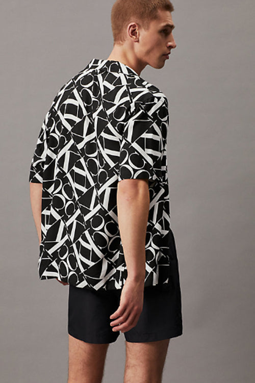 CK - Camicia Da Spiaggia Stampata - CK Monogram Nero