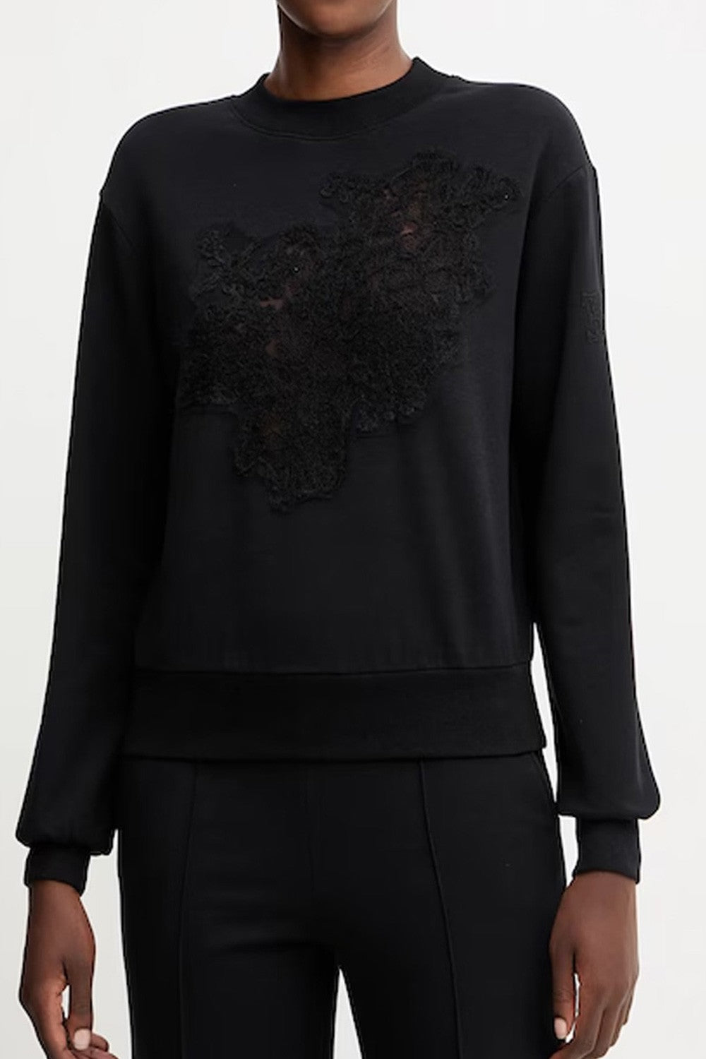 Ermanno scervino - felpa in cotone d474m607lem 95708 nero