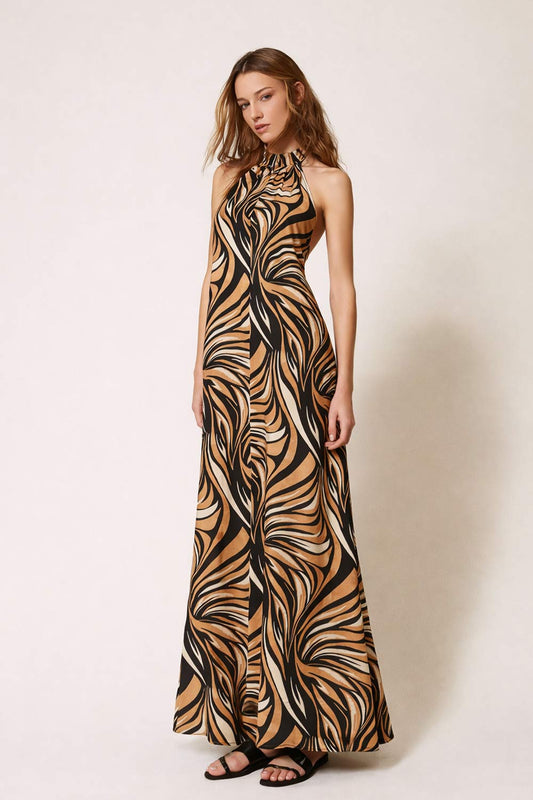 TwinSet - Abito Lungo Smanicato