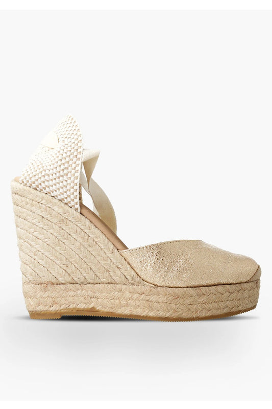 Genuins - espadrillas con zeppa, darya vegano g105916 platino