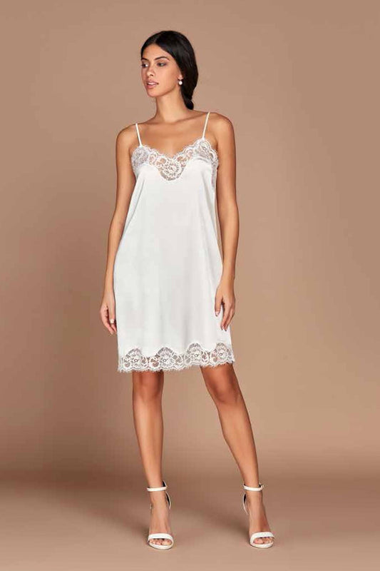 Amadine - camicia da notte corta in seta d2781 seta