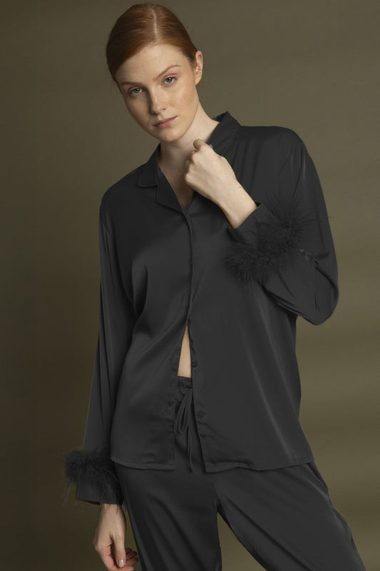 Admas - pigiama lungo satinato 62550-0-110 nero