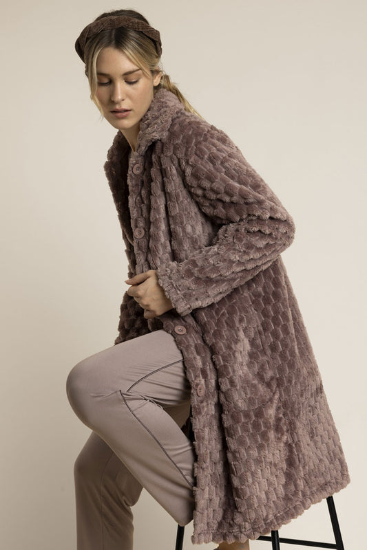 Admas - accappatoio in jacquard corel 67155-0-172 moka