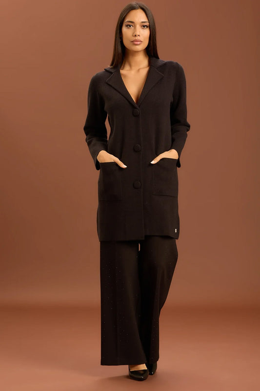 Take two - pantalone palazzo punto milano dt01196 nero