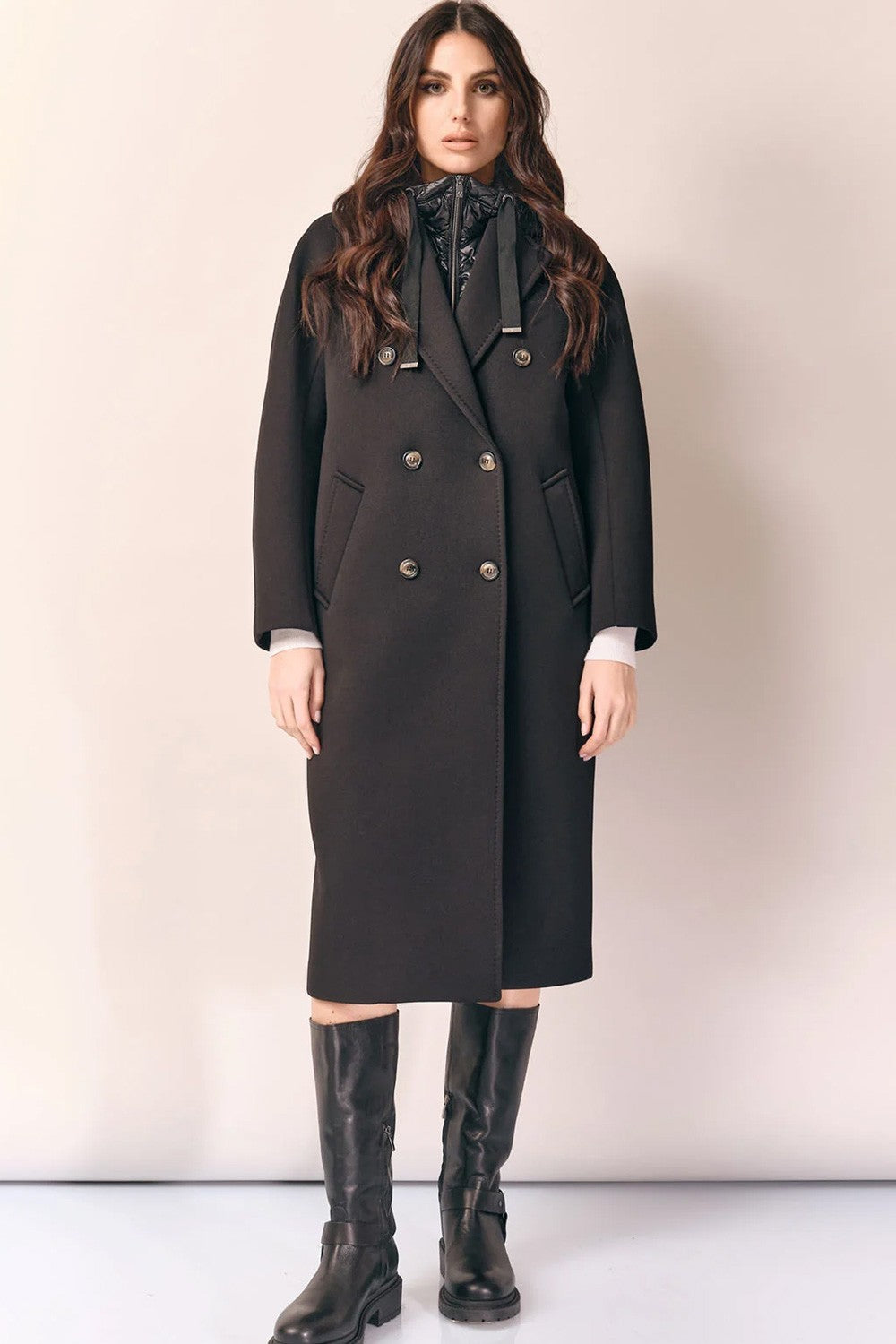 White wise - cappotto sfoderato  ww19424 nero