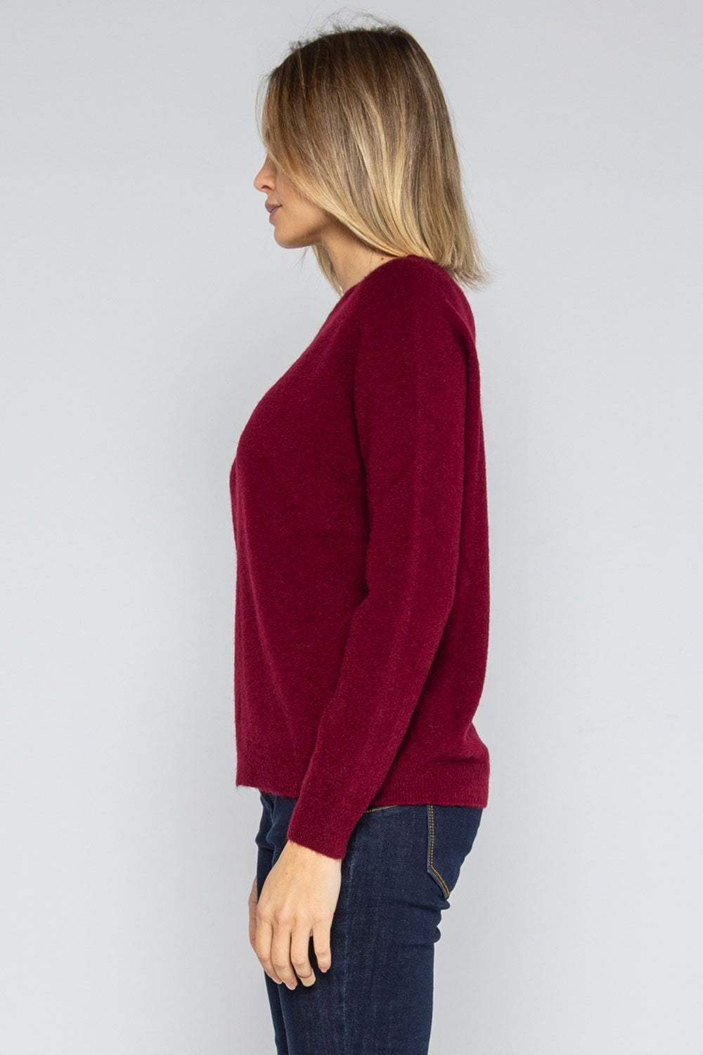 Lokita - pullover girocollo basic 1253 lok0912 burgundy