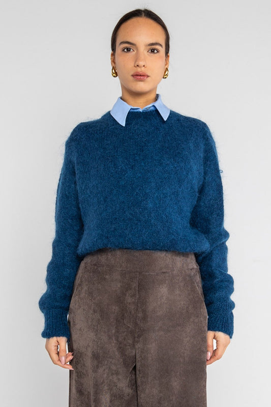 Lokita - girocollo in maglia misto mohair 1164 lok5083 blu