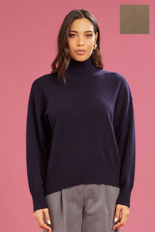 Fresh flower - maglia vulcano ampio misto cashemire ff638 tortora