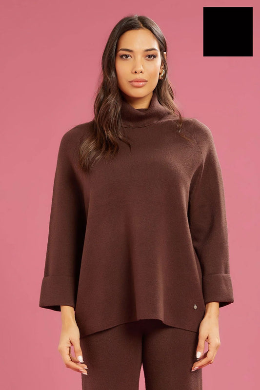 Fresh flower - dolcevita maglia chiusa ff652 nero