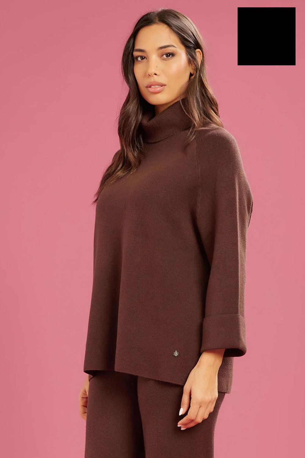 Fresh flower - dolcevita maglia chiusa ff652 nero