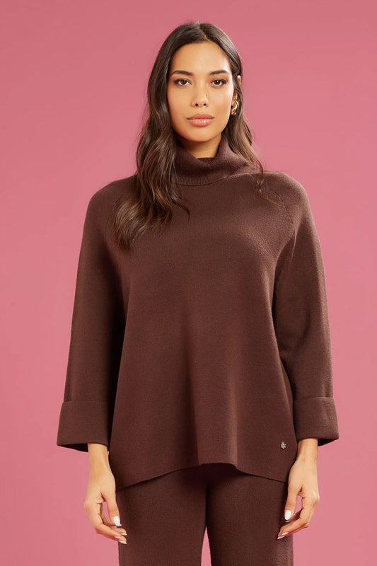 Fresh flower - dolcevita maglia chiusa ff652 cioccolato