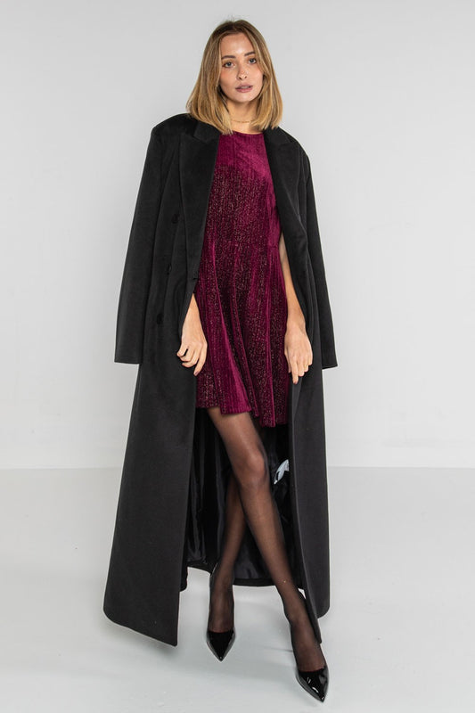 Lokita - cappotto lungo over doppiopetto 1194 lok07892 nero