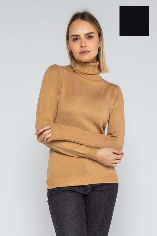 Lokita - dolcevita basic in maglia di viscosa 0090 lok56830 nero