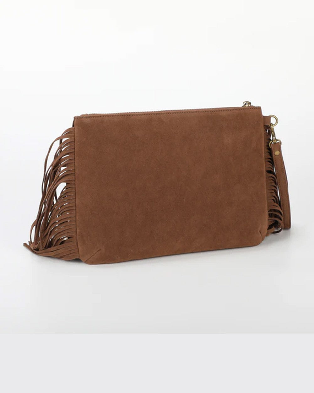 Mimi muà - borsa a busta con frange m8-h201316 cuoio