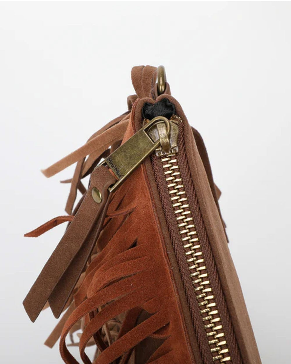 Mimi muà - borsa a busta con frange m8-h201316 cuoio