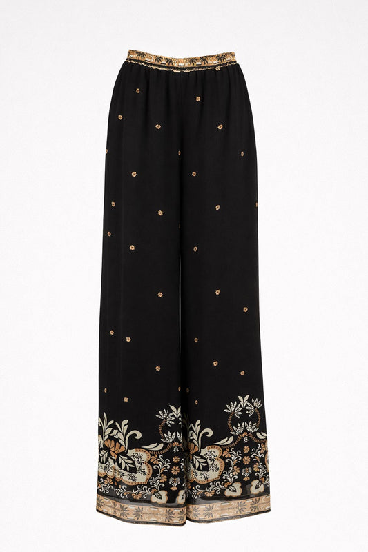 TwinSet - Pantalone palazzo stampa foulard