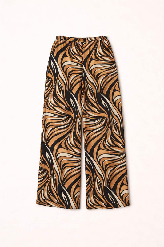 TwinSet - Pantalone largo fantasia zebra