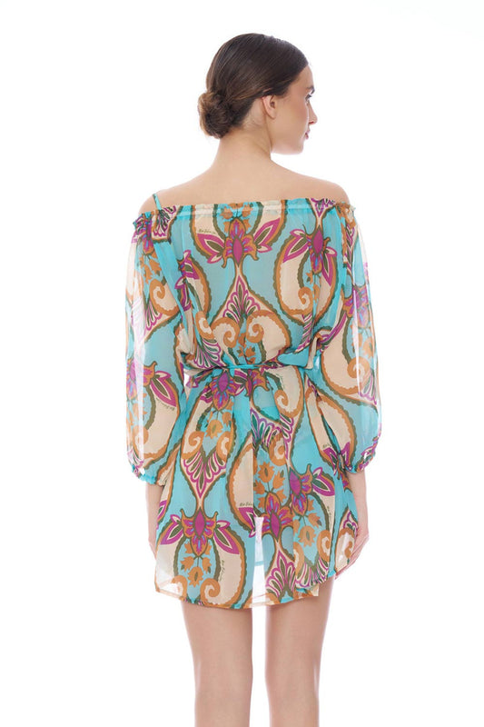 Miss Bikini - Abito corto scollo arricciato