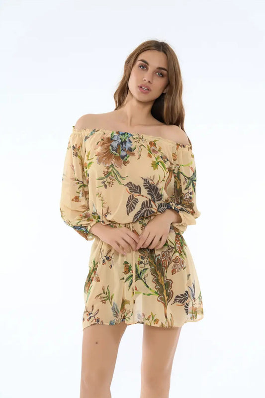 Miss Bikini - Abito corto scollo arricciato